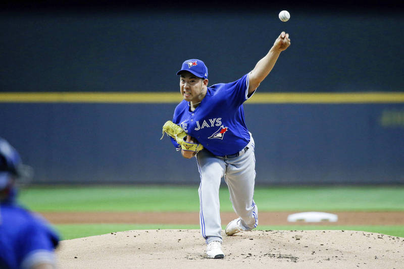 藍鳥日籍左投菊池雄星。（美聯社）