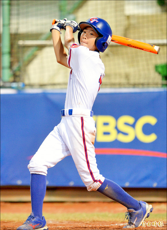 吳聖智昨對義大利4打數都敲安，帶動台灣隊攻勢。
（記者林正堃攝）