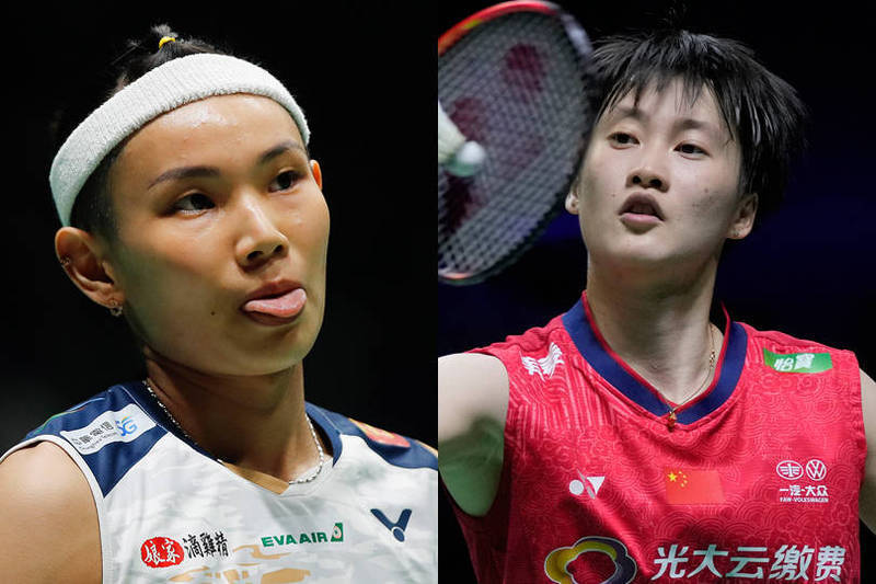 戴資穎（左）、中國陳雨菲。（資料照）