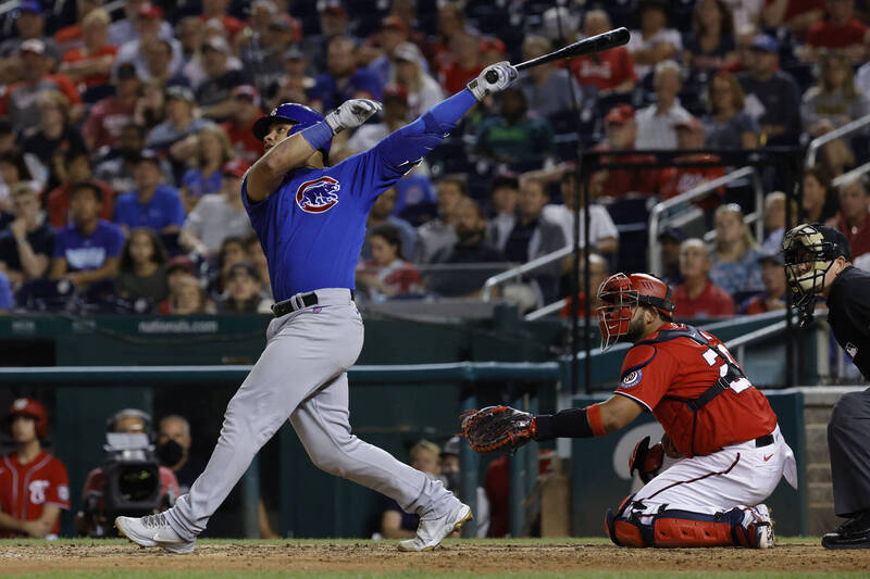 小熊明星捕手康崔拉斯（左）。（資料照，今日美國）