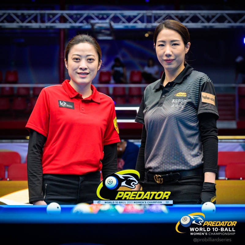 周婕妤（左）和魏子茜在女子10號球世錦賽金牌戰上演「台灣內戰」。（取自美洲豹官網）