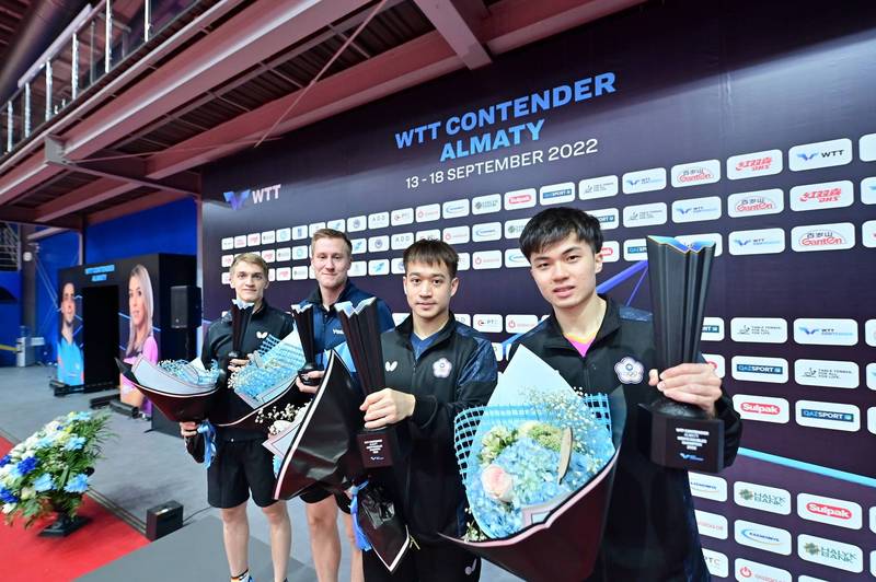 林昀儒與廖振珽擊敗瑞典世界冠軍，獲得男雙冠軍。（取自WTT臉書）