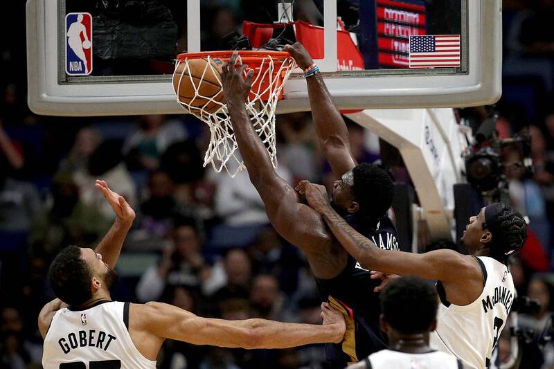 Z.威廉森（中）。（法新社）