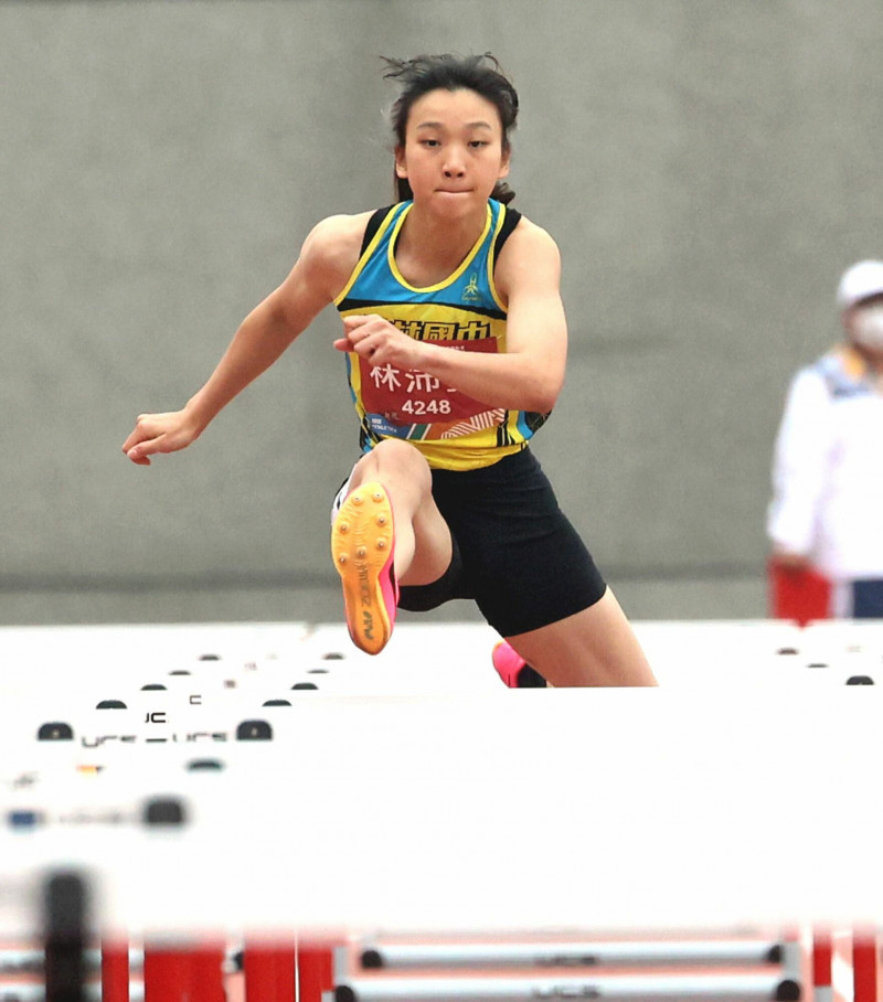 林沛萱今天出賽全中運五項全能100公尺跨欄。（全中運執委會提供）