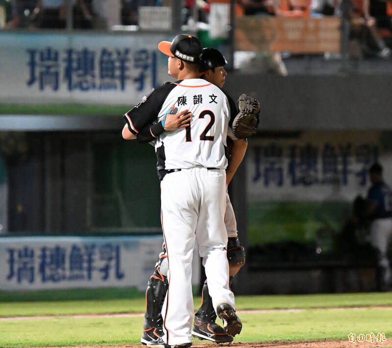 陳韻文關門成功。（記者李惠洲攝）