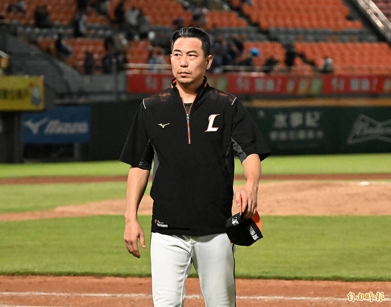 統一獅總教練林岳平。（記者李惠洲攝）