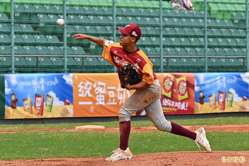 委內瑞拉投手羅德里格斯6局完封對手。（記者李惠洲攝）