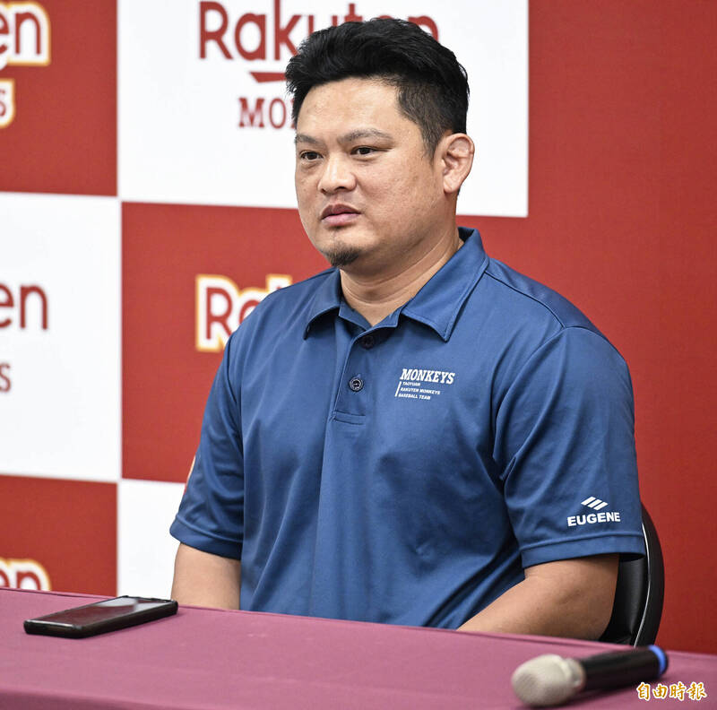 樂天桃猿育成部主管沈鈺傑。（記者陳志曲攝）