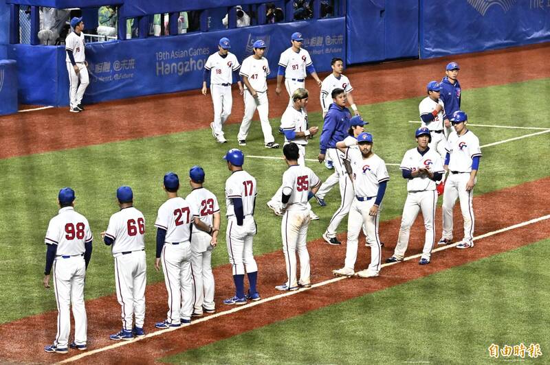 台灣隊敗給南韓，無緣亞運金牌。（特派記者陳志曲攝）