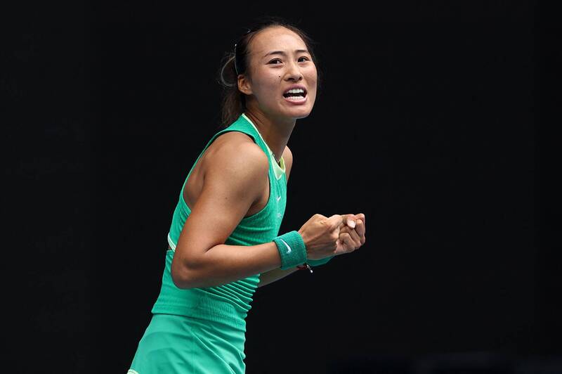 鄭欽文首闖澳網女單16強。（法新社）