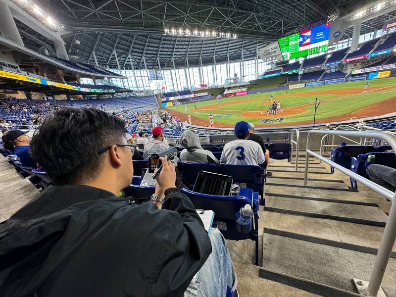 中職情蒐小組赴加勒比海大賽。（中職提供）