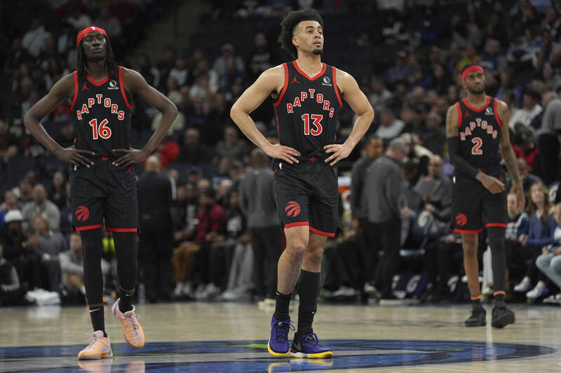 暴龍慘敗灰狼48分，寫下隊史最慘紀錄。（美聯社）