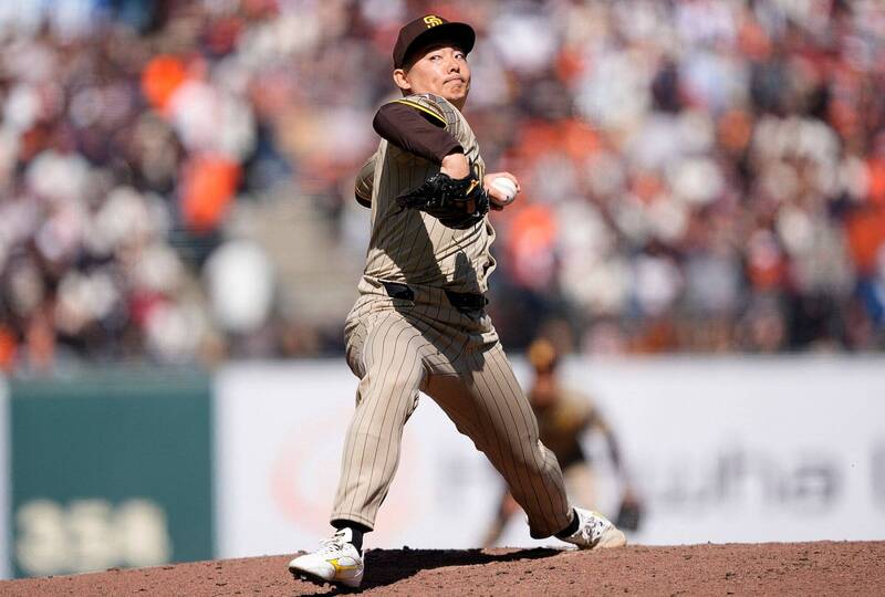 松井裕樹今中繼1局上演3上3下。（法新社）