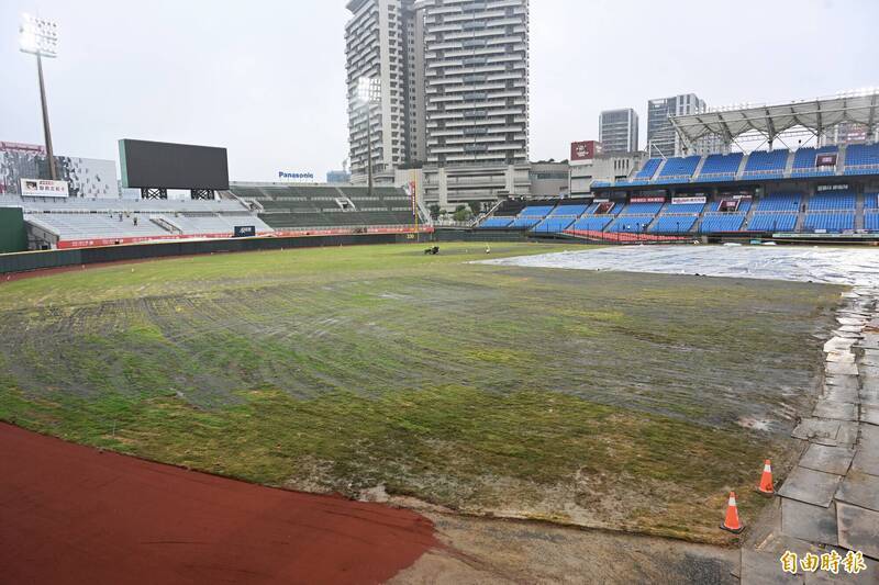 桃園球場優化工程因草皮問題，本季仍無法順利開打。（資料照，記者林正堃攝）