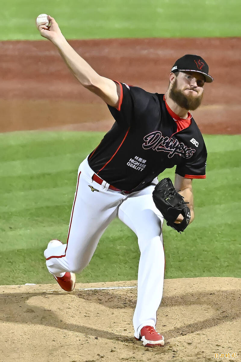 味全龍先發投手艾璞樂。（資料照，記者陳志曲攝）