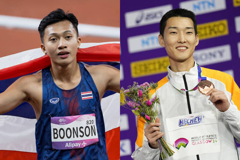 泰國短跑神童布森、南韓跳高一哥禹相赫。（資料照）
