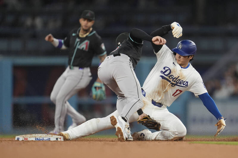 大谷翔平今天上演單場2盜。（美聯社）