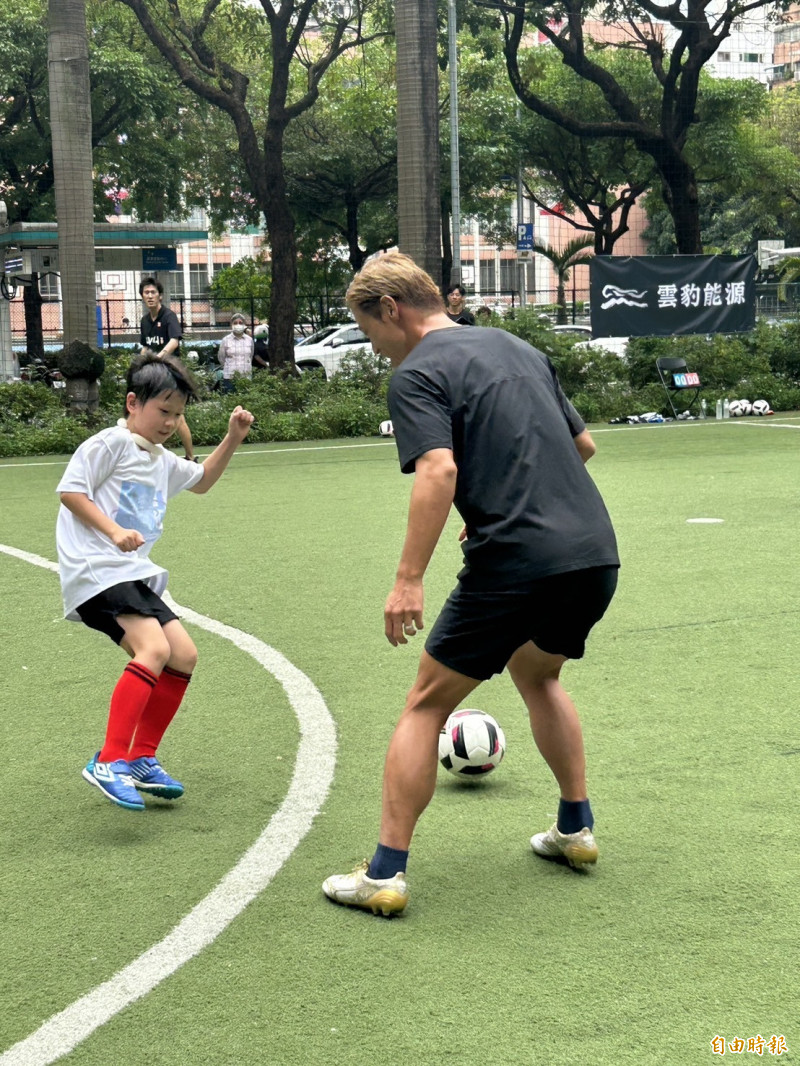 日本傳奇球星本田圭佑。（記者吳孟儒攝）