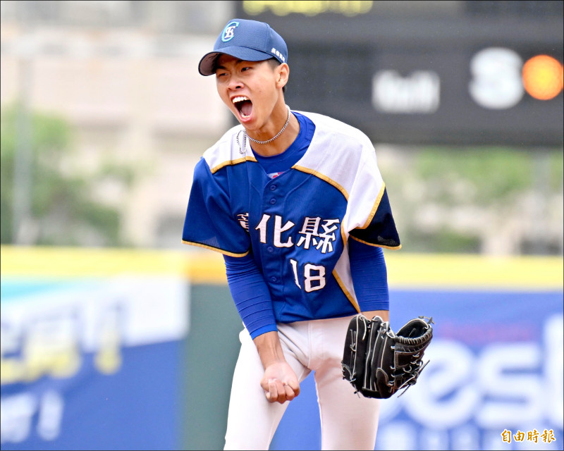 林柏甫再度扮演「普門殺手」，助彰化縣以1分之差擊敗高雄市。
（記者塗建榮攝）