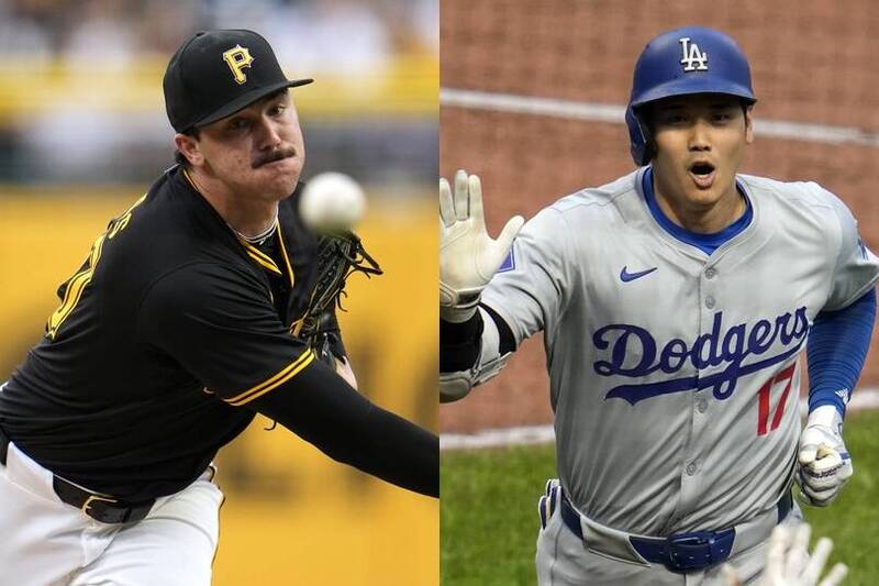 大谷翔平首局首打席被史基斯三振後，下個打席霸氣開轟復仇。（本報合成圖）