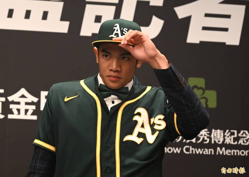 林維恩加盟奧克蘭運動家。（記者王藝菘攝）