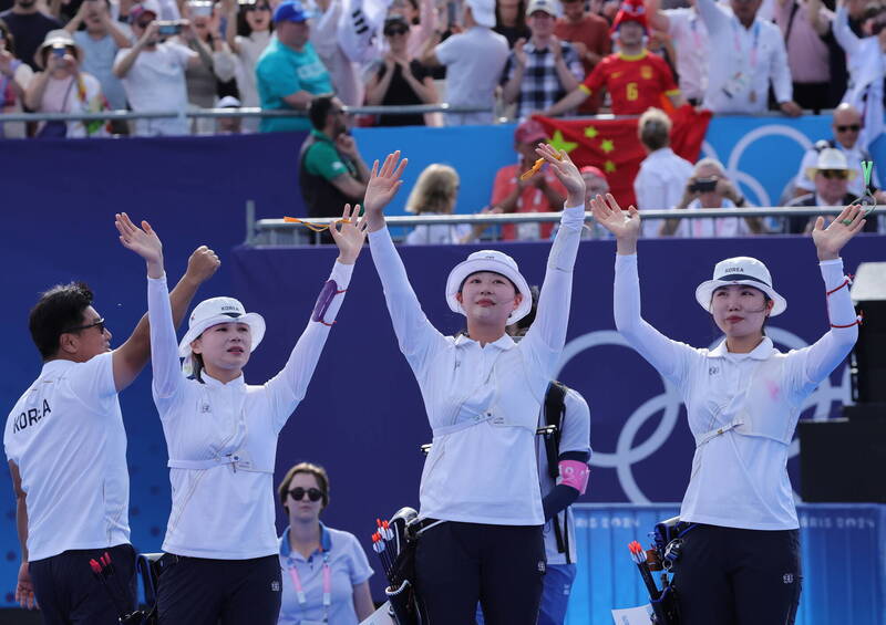 南韓射箭女團奪金完成10連霸。（歐新社）
