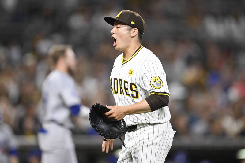 松井裕樹三振大谷翔平。（美聯社）