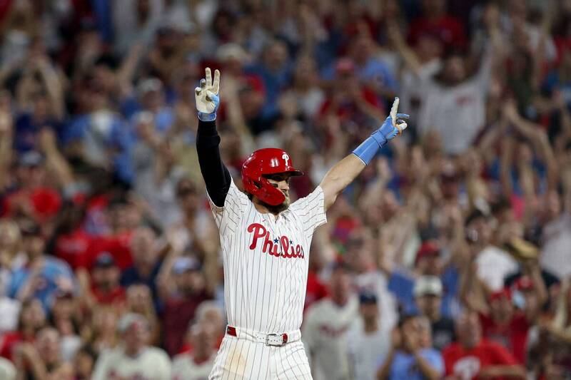 哈波擊出再見安打。（法新社）