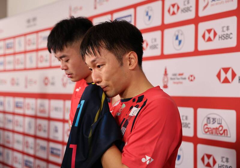 李洋（右）結束生涯最後一舞。（羽協提供）