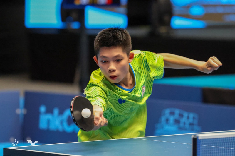 南興國中小將陳凱程獲得15歲青少年國手第一名。（取自WTT官網）