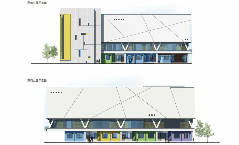 虎尾科技大學與豐泰文教基金會攜手打造符合國際比賽標準的多功能籃球館，圖為示意圖。（虎尾科技大學提供）