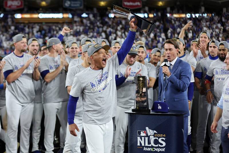 道奇去年摘得世界大賽冠軍。（資料照，法新社）　