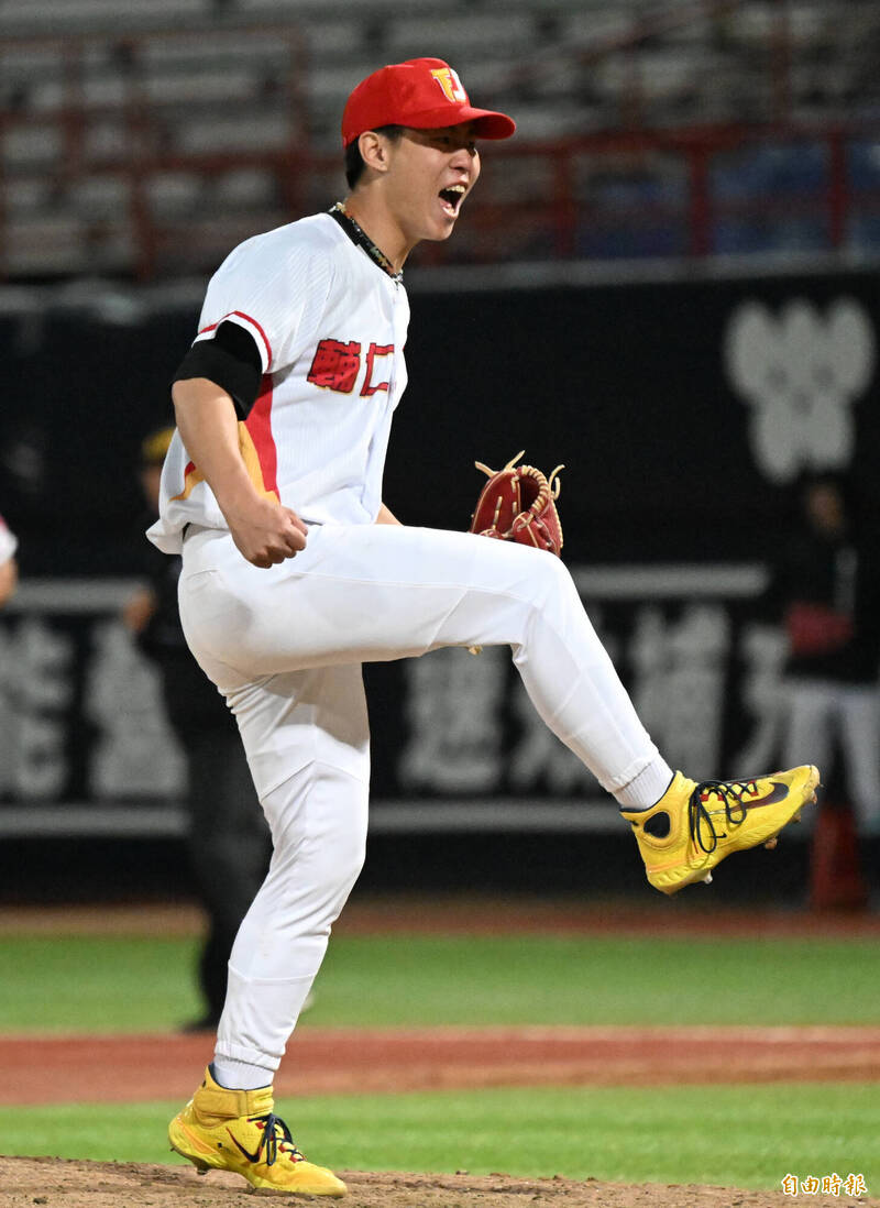 輔大先發投手李斯特。（記者林正堃攝）