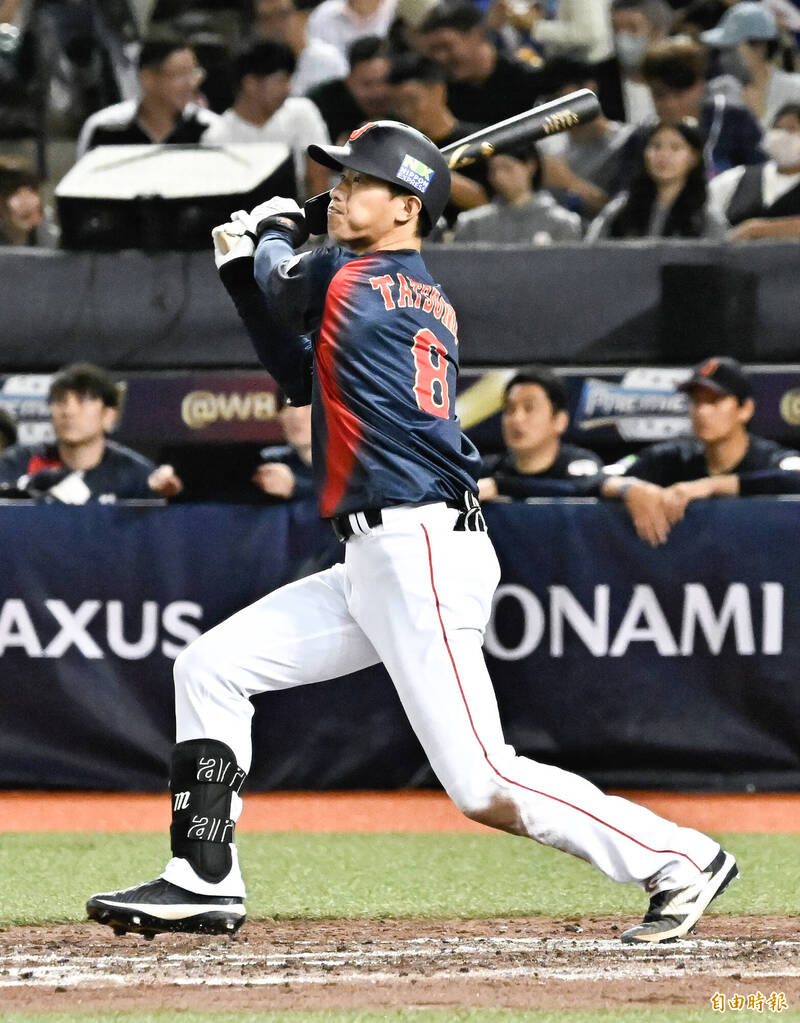辰己涼介。（資料照，記者陳志曲攝）