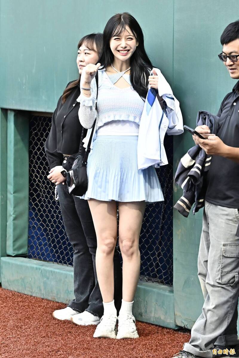 Fubon Angels李雅英到場觀戰。（記者陳志曲攝）