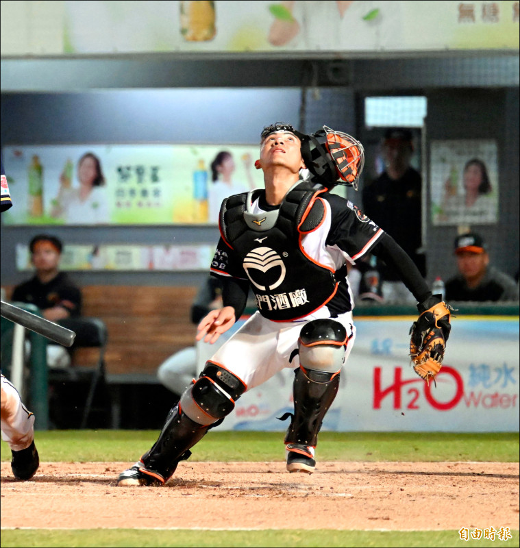 統一獅林岱安靠4次精彩守備獲選單場MVP。
（記者李惠洲攝）