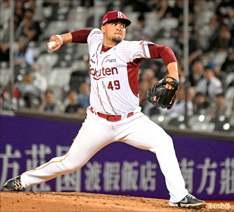 桃猿威能帝7局無失分奪第3勝和單場MVP。（記者林正堃攝）