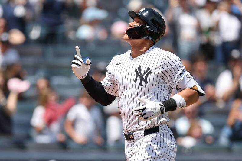 洋基「法官」賈吉敲出本季第11轟。（法新社）