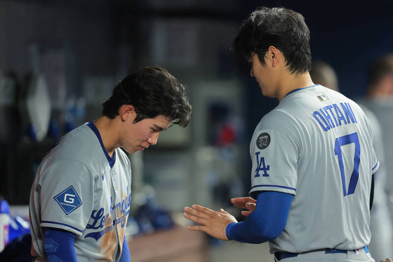 金慧成和大谷翔平。（路透）