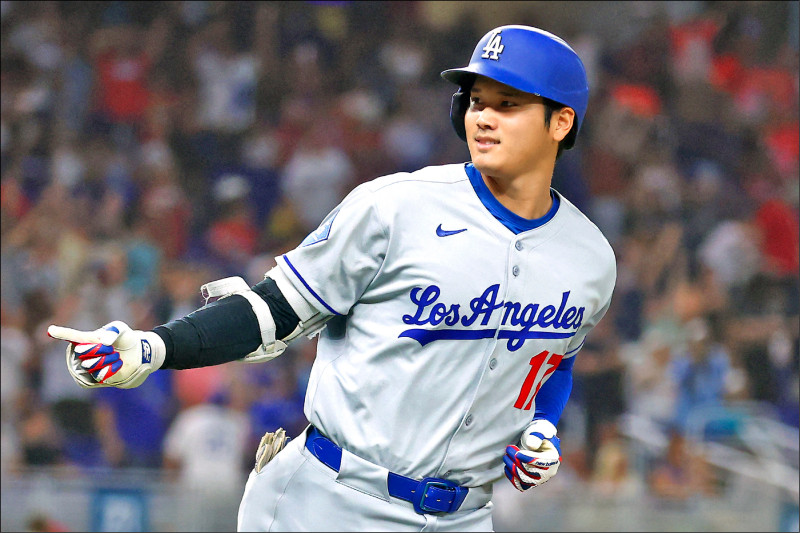 大谷翔平本季第10轟出爐。（法新社）