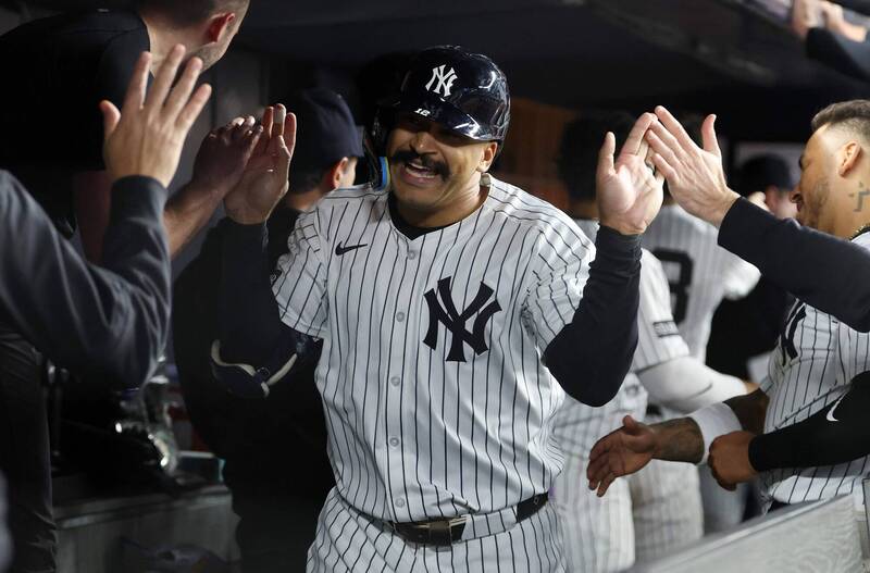 洋基葛里遜敲追平兩分砲。（美聯社）