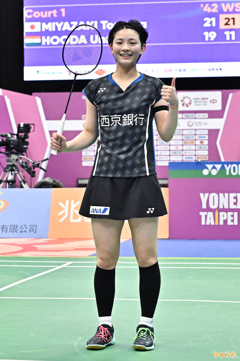 日本女單選手宮崎友花。（記者陳志曲攝）