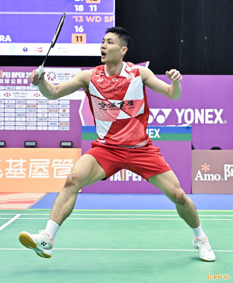 台灣男單選手周天成。（記者陳志曲攝）