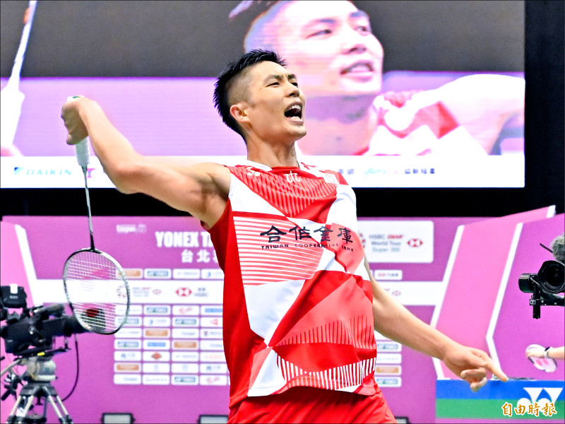 周天成今壓軸登場，挑戰台北公開賽男單第5冠。（記者陳志曲攝）