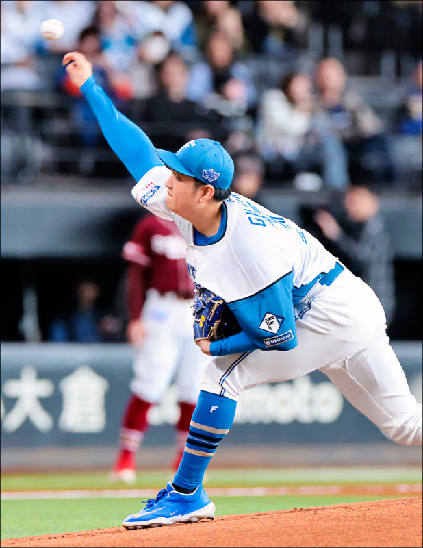 日職火腿隊古林睿煬投出生涯首場完投完封勝投。（北海道新聞提供）