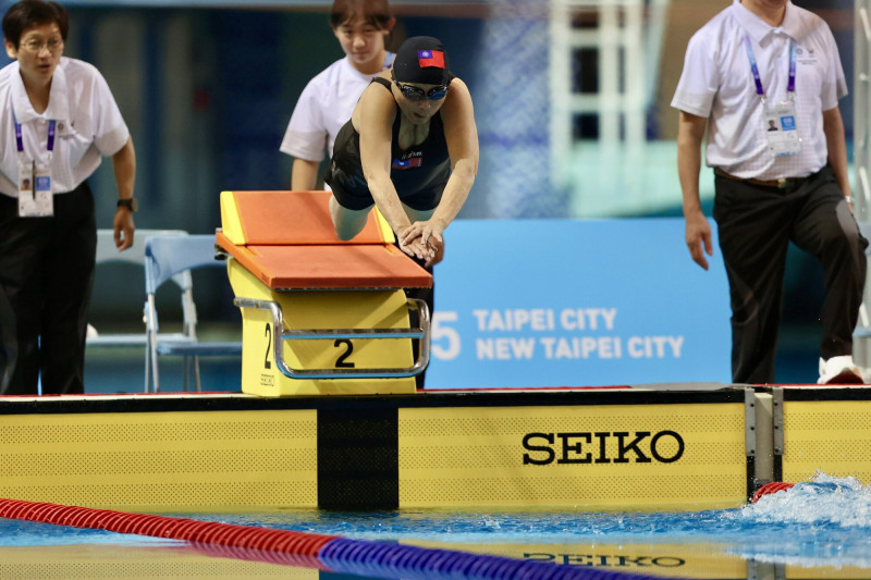 97歲唐成瑤蛙式奪金。（雙北世壯運執委會提供）