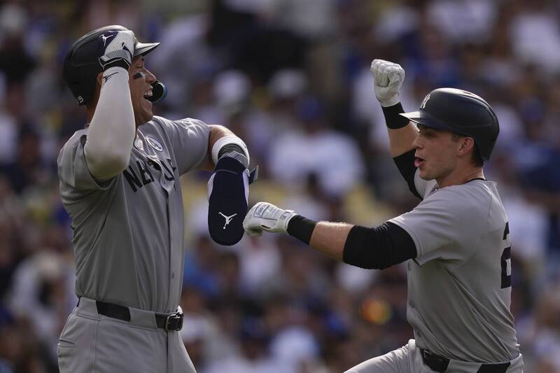 洋基萊斯開轟。（美聯社）