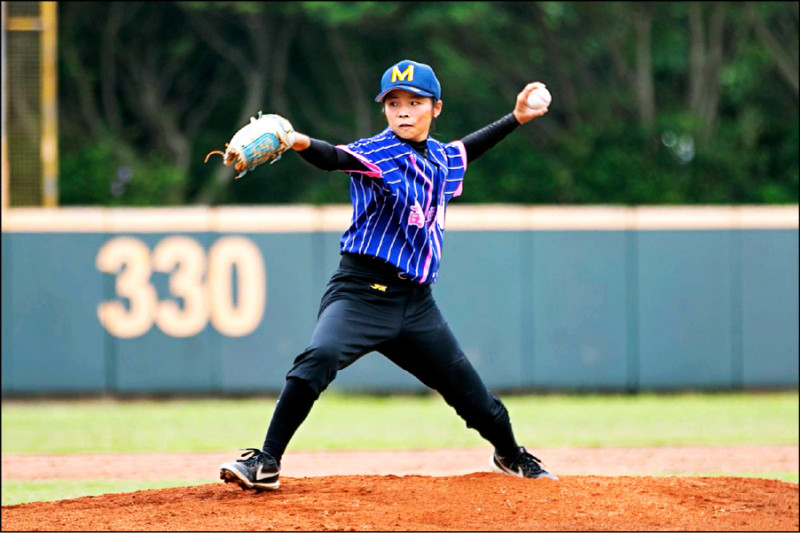 苗栗縣推出王牌女左投翁麗雅。
（棒協提供）