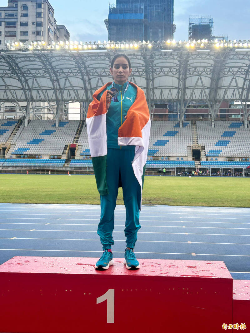 印度女將普伽。（記者吳孟儒攝）