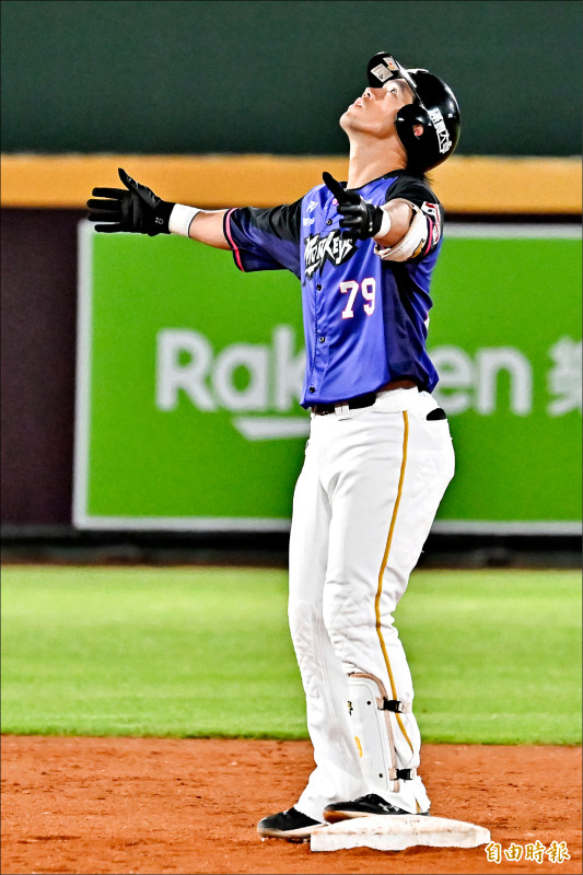 樂天桃猿老將林智平。（記者陳志曲攝）